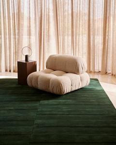 Tapis en laine tufté à la main Trace Rug Emerald, tapis design moderne, poils de 14/16 mm, lavable et durable, poils coupés sur mesure, fabriqué à la main en Inde - Product Image 4