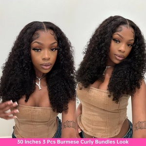 未加工的生越南缅甸卷毛SDD人发束角质层对齐的处女发货商印度接发 - Product Image 5