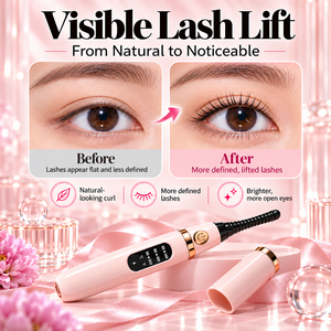 Recourbe-cils chauffant électrique, 3 réglages de température, peigne anti-brûlure, rechargeable par USB, écran LED - Product Image 2