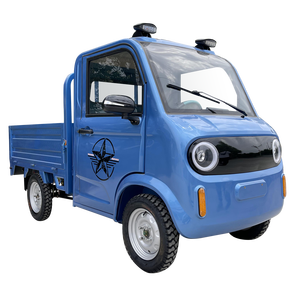 Mini camionnette électrique 4 places, propulsion arrière, conduite à gauche, véhicule utilitaire léger, moteur unique, toit métallique, intérieur en cuir, véhicule pour adultes - Product Image 1