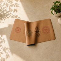 Tapis de yoga en liège naturel imprimé par transfert thermique 4mm 5mm, personnalisable avec logo OEM ODM, vente en gros LEECORK
