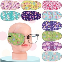 Patchs oculaires en tissu non tissé aux motifs colorés pour le traitement de l'amblyopie, masque pour enfants, lunettes pour les deux yeux, filles et garçons