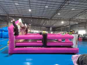Toro Mecánico Inflable Rosa para Fiestas y Eventos, de Grado Comercial, con Colchón de PVC - Product Image 3