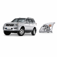 Phares pour Toyota Land Cruiser Prado J120, projecteur noir, Angel Eye LED DRL ou phare halogène argenté, lampe auto 4x4