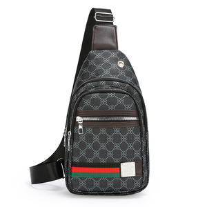 AciLife Bolso de pecho para hombre, color gris oscuro, estampado de PU, con múltiples compartimentos, para viajes de negocios, bolso cruzado de moda - Product Image 3