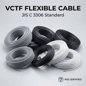 Câble flexible JIS C 3306 VCTF 300V certifié PSE, <span class=keywords><strong>gaine</strong></span> en PVC, fil de cuivre pur à 99,9 % pour le câblage interne des appareils électroménagers - Product Image 2