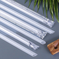 Pailles à boire jetables en plastique PP écologiques et durables pour boissons chaudes/froides, sans danger pour les aliments, idéales pour les bars à jus et les salons de thé.