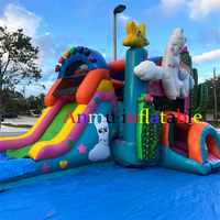Château gonflable commercial pour enfants Llama Rainbow en PVC avec toboggan, tailles personnalisées disponibles