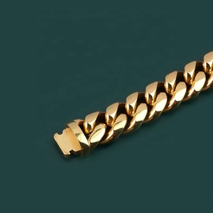 Pulsera de Cadena Cubana Estilo Miami, Joyería Punk para Hombre y Mujer, Chapada en Oro de 18K, Cadena de Acero Inoxidable - Product Image 5