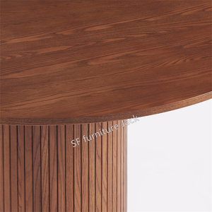 Nhà Máy Nóng Bán La Mã Trụ Cột Hình Bầu Dục Rắn Gỗ Bàn Ăn Mỹ Sồi Tro Óc Chó Gỗ Tếch Rắn Gỗ Hình Bầu Dục Bằng Gỗ Bàn Ăn - Product Image 4