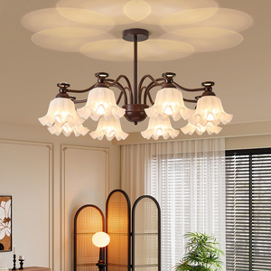American Retro Country <b>Style</b> Chandelier Multi <b>Head</b> Led Light For Living Room Dining Room Bedroom - Product Image 1