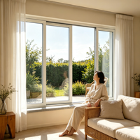 Fenêtre coulissante en aluminium à rupture de pont thermique résistante à la chaleur, simple ou double vitrage, pour balcon, appartement, fenêtre extérieure