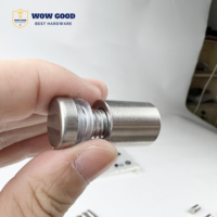 Sampel Gratis 12 13 16 19 25mm Titanium Aluminium Kuningan Penyangga Papan Iklan Sekrup Standoff Hitam Oksida