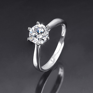 Anillos de Compromiso y Matrimonio de Plata de Ley 925 Clásicos y Elegantes, Ajustables, con Diamantes, Precio al por Mayor - Product Image 2