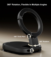 Support de téléphone magnétique rotatif 3-en-1 avec ventouse, pliable, réglable en hauteur, télescopique pour bureau, lit, salon, extérieur
