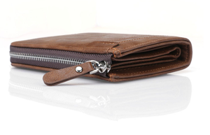 Unique Design Vintage Leather <b>RFID</b> Short <b>Wallet</b> for Men Secure Coin Pocket Bifold <b>Wallet</b> with <b>RFID</b> Protection Available For Sale - Product Image 2