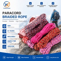Paracorde en nylon et polyester 550, 4 mm, multicolore, 7 brins, triple couche, toutes saisons, pour bracelet, porte-clés, cordon, macramé, bricolage