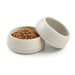 Tigela Personalizada para Animais de Estimação em Cerâmica Texturizada de Grau Alimentício, Tigela Redonda Antiderrapante para Ração e Água de Cães e Gatos para Animais de Estimação Pequenos e Médios - Product Image 1