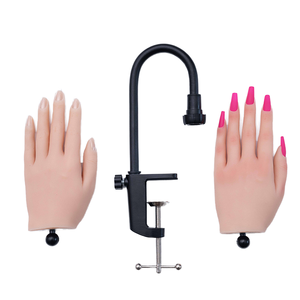 Fausse main en silicone pour la pratique de l'art des ongles avec bras flexible et <span class=keywords><strong>pince</strong></span> de bureau pour débutants - Product Image 6