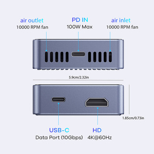 กล่องใส่ฮาร์ดดิสก์แบบแม่เหล็ก SSD โซลิดสเตท พร้อมพัดลมระบายความร้อน HDTV PD 100W ชาร์จเร็ว USB-C 3.2 วิดีโออธิบายสินค้า - Product Image 6