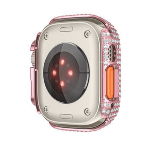 Étui Bling pour <span class=keywords><strong>Apple</strong></span> <span class=keywords><strong>Watch</strong></span> <span class=keywords><strong>Ultra</strong></span> 49mm dur PC étui de <span class=keywords><strong>Protection</strong></span> complet en strass accessoires pour IWatch Diamond Frame Face Cover - Product Image 2