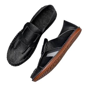 Tongs pour hommes pour l'été, décontractées, respirantes et à semelle souple, tongs tendance en cuir - Product Image 5