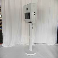 XINLEPAI 15.6 Inch Layar Sentuh Logam Persegi Photo Booth Portabel DSLR Selfie Kiosk Logo Kustom untuk Pesta Pernikahan