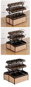 Wholesale Adjustable Height Fruit <strong>Veg</strong> Display Stand Design Fruit Basket Stand Stall Vegetable Shelves Display - Product Image 5