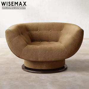 Sillón Individual de Ocio WISEMAX FURNITURE, Estilo Moderno y Lujoso, Tapizado en Tela, Respaldo Curvo Giratorio, para Sala de Estar - Product Image 2