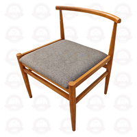 Silla de Comedor Estilo Japonés, Estructura de Madera Maciza, Asiento Acolchado Cómodo, Muebles para el Hogar