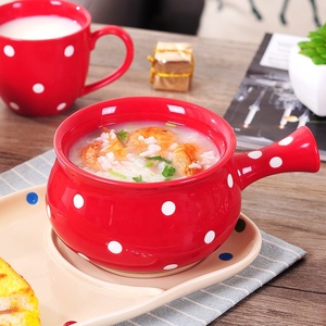 Kinglang — <span class=keywords><strong>bol</strong></span> à poignée en céramique pok, de style nordique, pour salade de fruits <span class=keywords><strong>et</strong></span> riz, à soupe, pour un seul étudiant, personnalité créative - Product Image 1