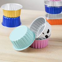 Contenant en aluminium pour gâteaux et desserts, moule en aluminium pour yaourt, moules de cuisson ronds jetables en aluminium, couvercle en plastique PET de qualité alimentaire