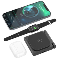 Chargeur sans fil pliable 3 en 1 multifonctionnel 2 en 1 portable avec logo personnalisé en gros 2026, charge rapide 15 W pour téléphone