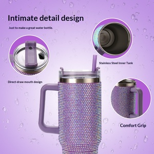 Vaso Térmico para Auto de 40oz con Asa de Diamantes, Acero Inoxidable 304, Gran Capacidad, Vaso Gigante para Hielo, Venta al Por Mayor - Product Image 6