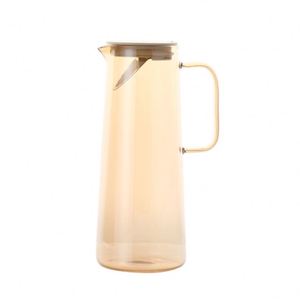 Carafe en verre borosilicate de qualité supérieure, transparente, grande capacité, avec poignée carrée, pour la maison, le bureau, les jus, l'eau froide - Product Image 5