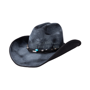 Venta al por mayor hecho a mano azul y negro vaquero 100% sombreros de fieltro de lana sombreros de vaquero vintage - Product Image 1