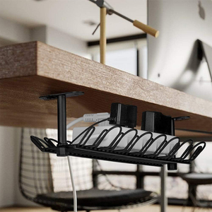 Boîte de gestion de câbles sous le bureau sans perçage, organiseur de câbles pour bureau, avec pince pour bureau assis-debout - Product Image 4