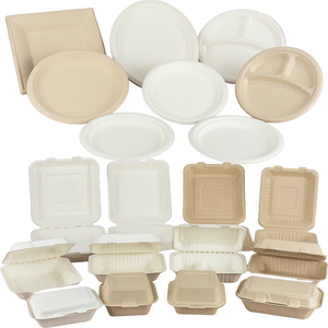 Đĩa giấy dùng một lần sinh học phân hủy được làm từ bã mía thân thiện với môi trường, in theo yêu cầu, kích thước 6, 9, 10, 12 inch - Product Image 2