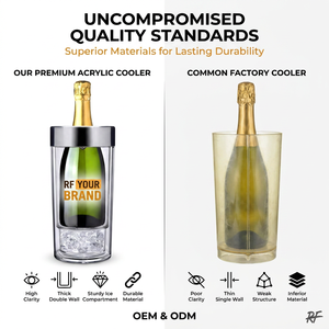Seau à glace de luxe à double paroi en acrylique pour vin et <span class=keywords><strong>champagne</strong></span> avec finition métallique pour les fêtes et les bars, service OEM ODM - Product Image 2