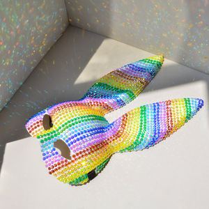 <span class=keywords><strong>Maschera</strong></span> di <span class=keywords><strong>coniglio</strong></span> colorata YISUGAR Costume da palla carina <span class=keywords><strong>maschera</strong></span> da festa con diamanti colorati a specchio - Product Image 3