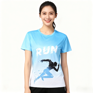 Factory Direct Quick Dry Crew Neck Running T Shirt Sublimation Transfer Print <b>Sports</b> <b>Short</b> Sleeve Bulk Customization - Product Image 1