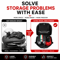 Grande valise arrière étanche et anti-poussière de 35 L, coque rigide pour casque, moto, bleu