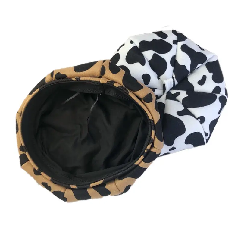 Manufacturer Wholesale Cow Pattern British Fashion Retro Octagon Wool Beret Hat For Women