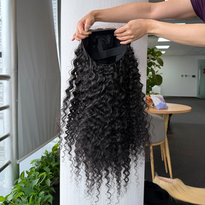 5x5 <b>Deep</b> <b>wave</b> HD Lace Closure Brazilian Human Hair <b>Wigs</b> Loose and fluffy texture 24inch 150% Density Natural Black - Product Image 3
