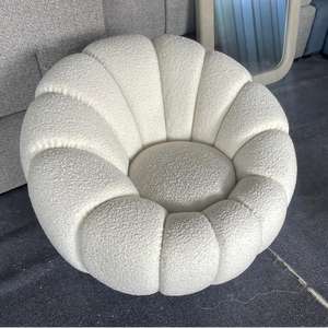 Белое современное кресло-софа из ткани с наполнителем из пены, в форме тыквы, для одного человека, с функцией раскладывания, для спальни и гостиной - Product Image 6