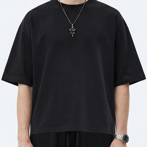 เสื้อยืดคอกลมทรงบ็อกซี่ แบรนด์แฟชั่นอเมริกัน ผ้าฝ้าย 230 กรัม แขนสั้น สีพื้น สำหรับผู้ชาย - Product Image 2