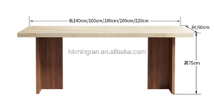 Mesa de Comedor Rectangular de Madera Maciza de Lujo Ligero Italiano, Moderna y Sencilla, de Alta Gama, Combinación de Sillas con Marco Metálico Convertible - Product Image 5