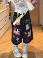 Shorts en jean pour femmes, style Shoujo, Abi Tides, Harajuku, coréen, Kpop, années 2000, denim élégant, grunge, Y2k, streetwear japonais