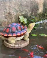 Sculpture d'une tortue de mer géante pulvérisant de l'eau pour figurines de jardin, statues pour pelouse, cour, intérieur - Décoration extérieure tortue