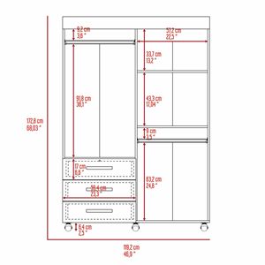 Armario Moderno Isla de 3 Cajones en Negro Wengue, Mueble Elegante para Dormitorio - Product Image 6